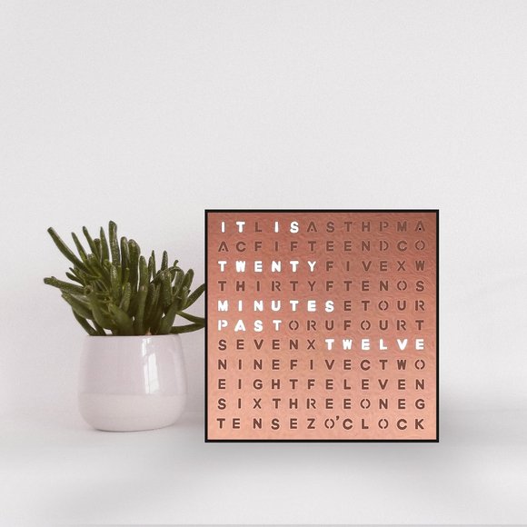 LED Word Desk Clock - LED Text Display - Powered by USB Cable -7.8" X 7.8" X 2" - Picture 4 of 9